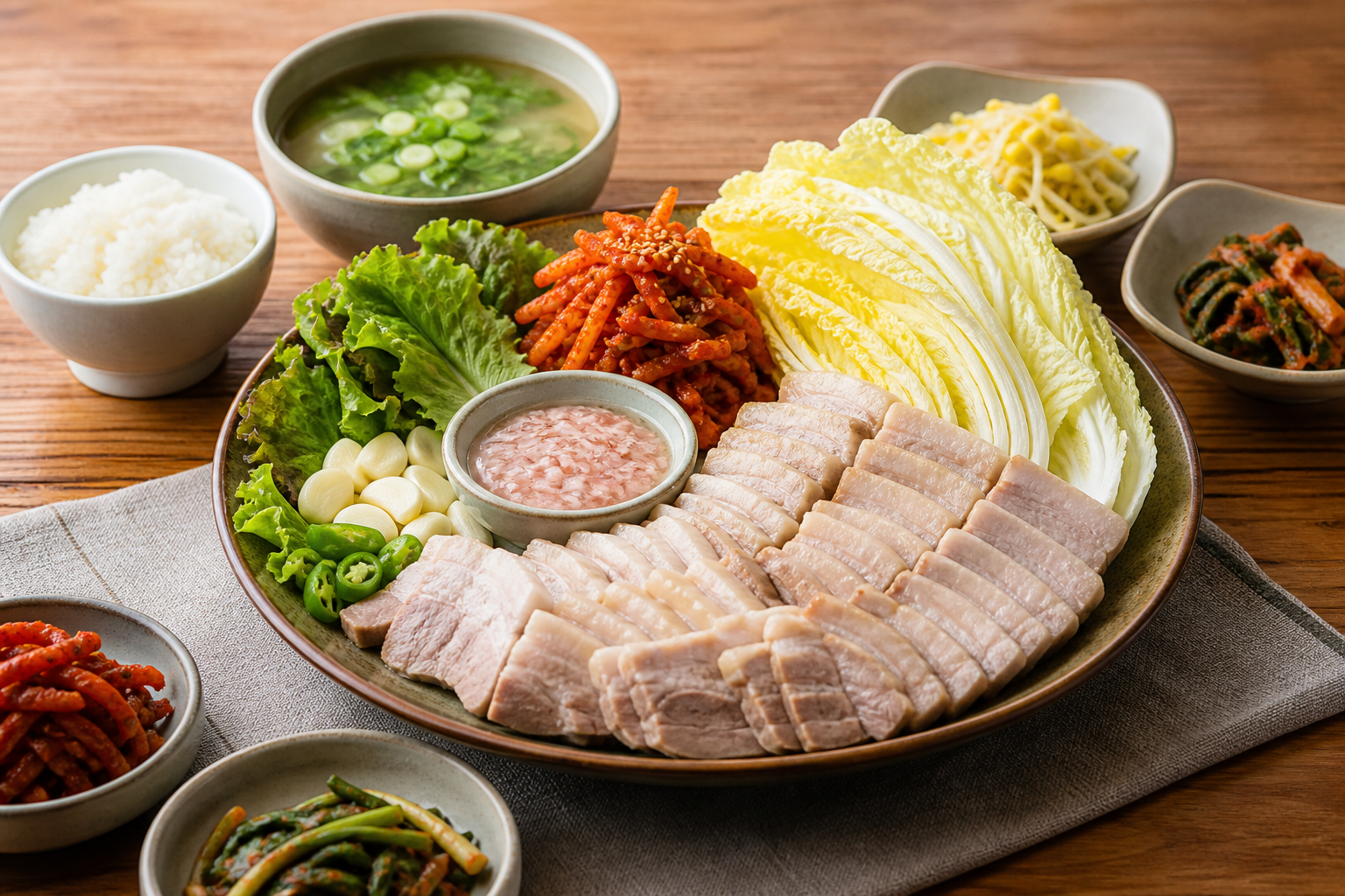 산더미 보쌈 정식 구성 참고 이미지